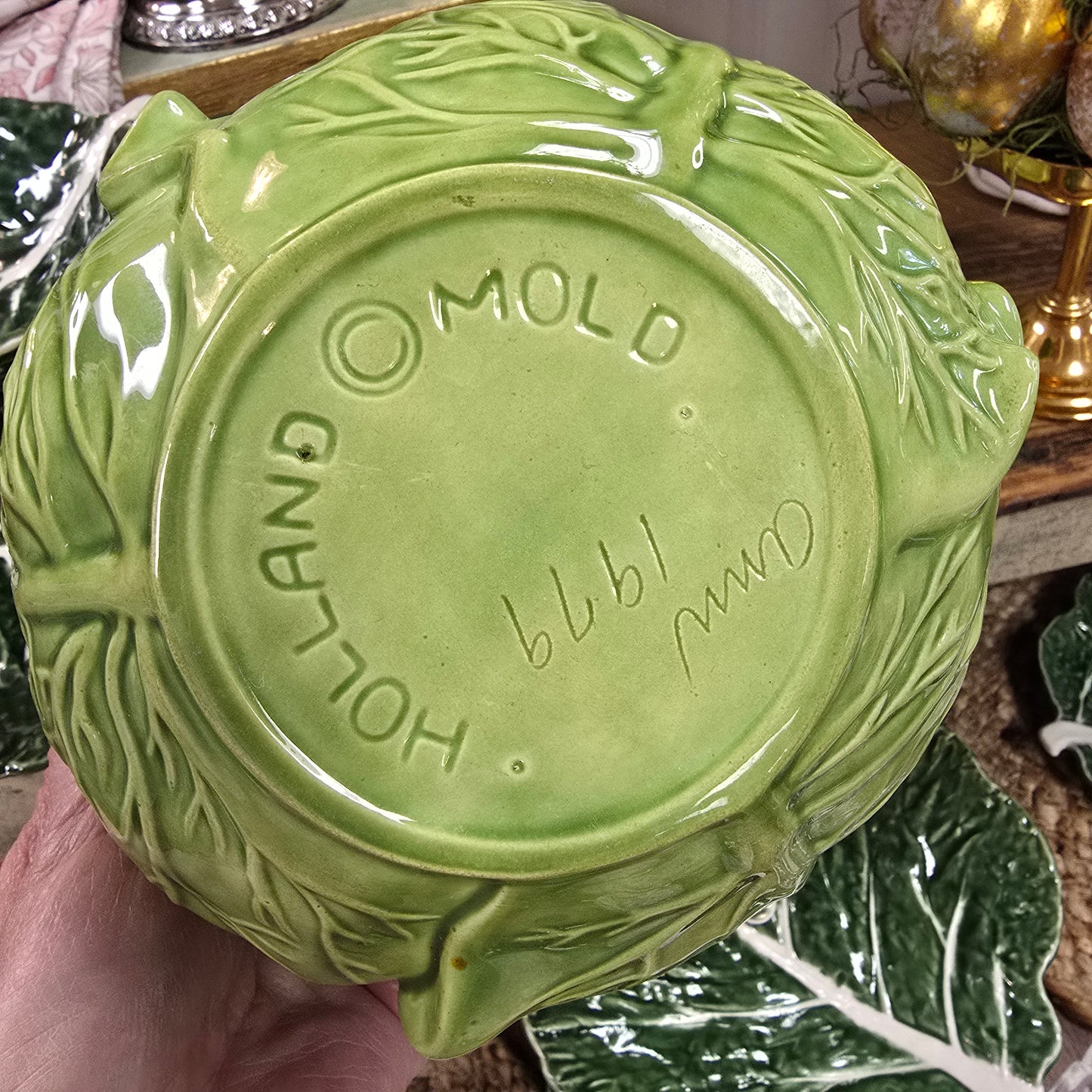 Vintage Holland Mold Green Cabbage Bowl