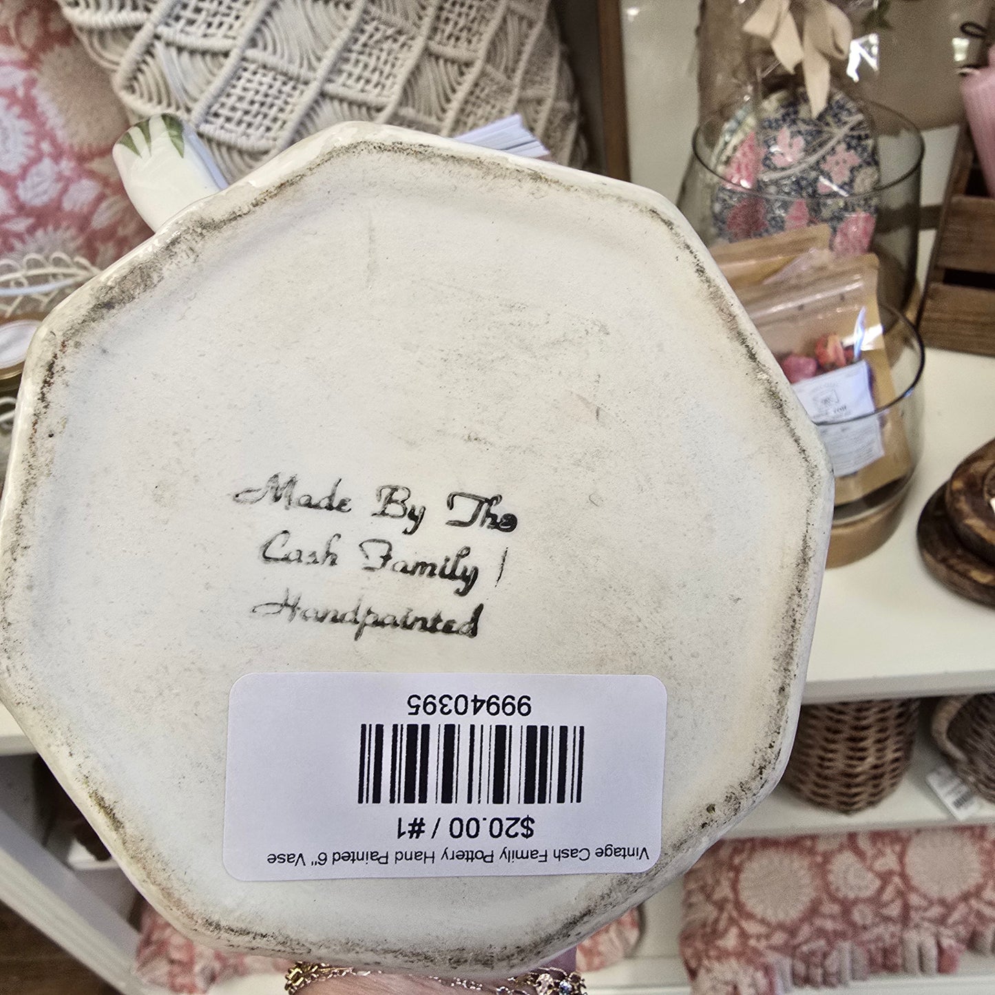 Vintage Cash Family Pottery Hand Painted 6" Vase