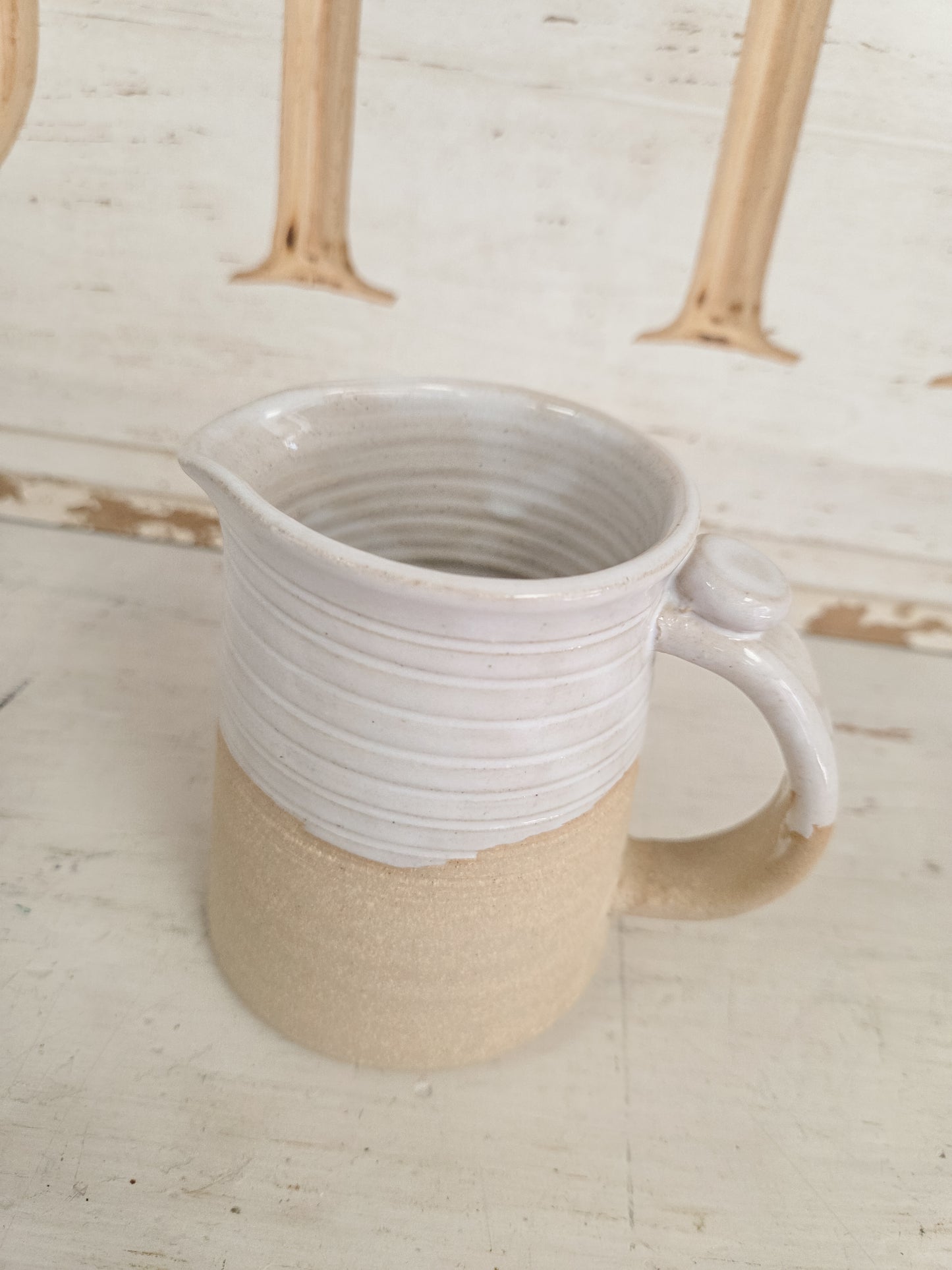 Finger Print Pottery Creamer