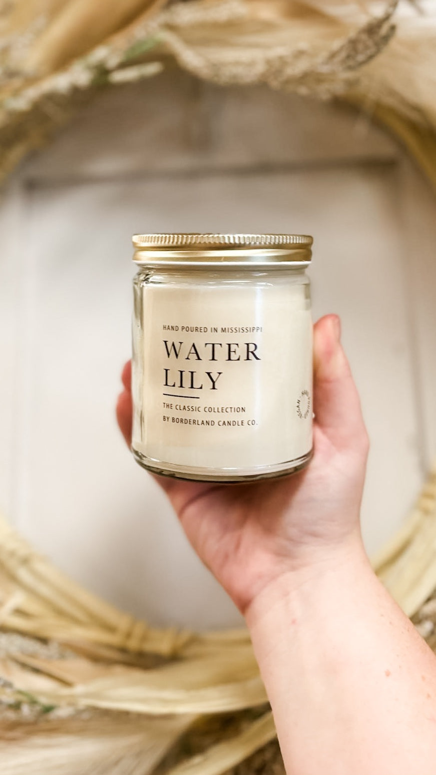 Borderland Candle Co. Water Lily Candle (Multiple Size Available)