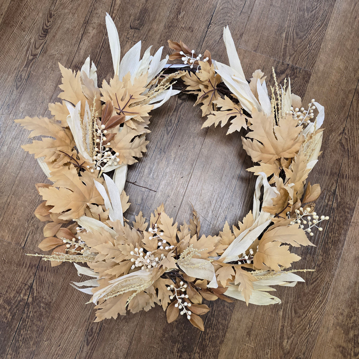 Handmade Faux Oak Leaf Wreath