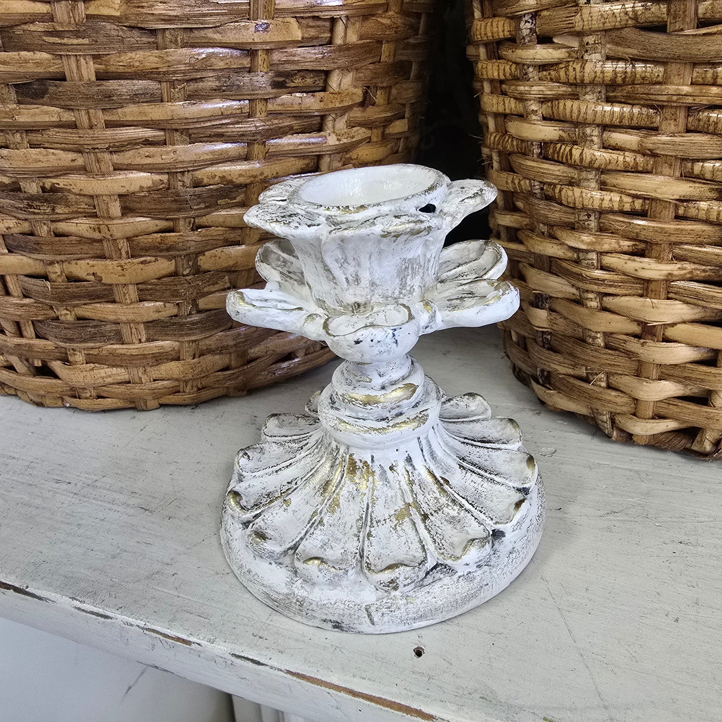 Vintage Gold Leaf Candlesticks