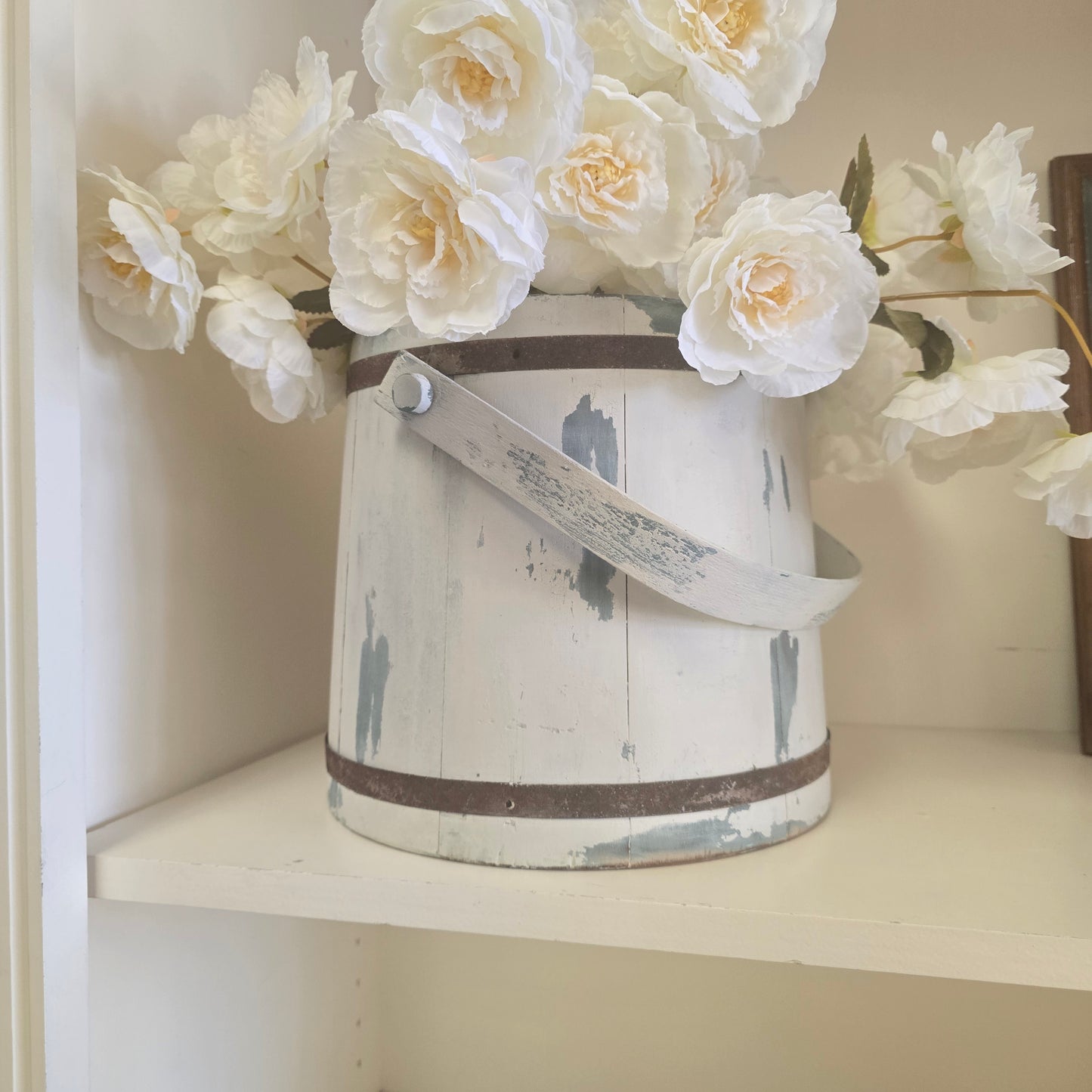 Antique Dry Goods Firkin Bucket