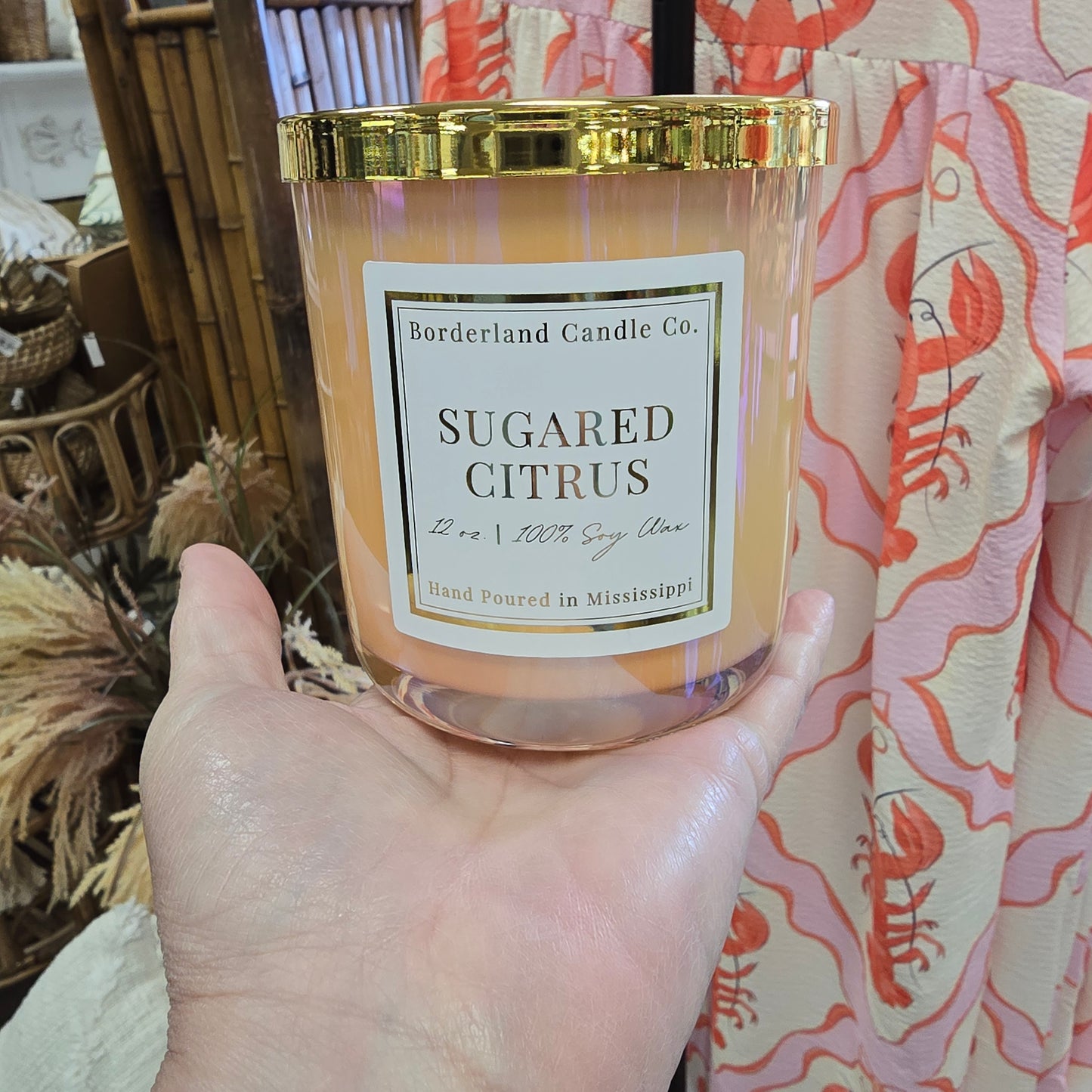 Borderland Candle Co. Sugared Citrus 12oz Luxe Colored Jar