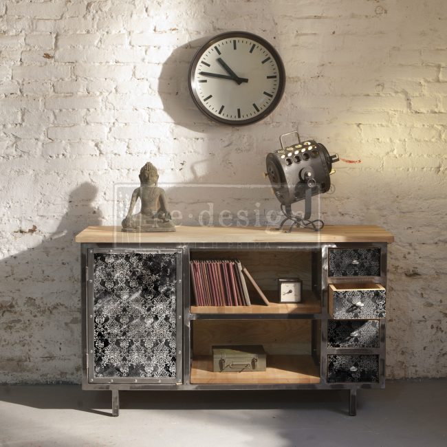 Dark Damask Decoupage Tissue Paper