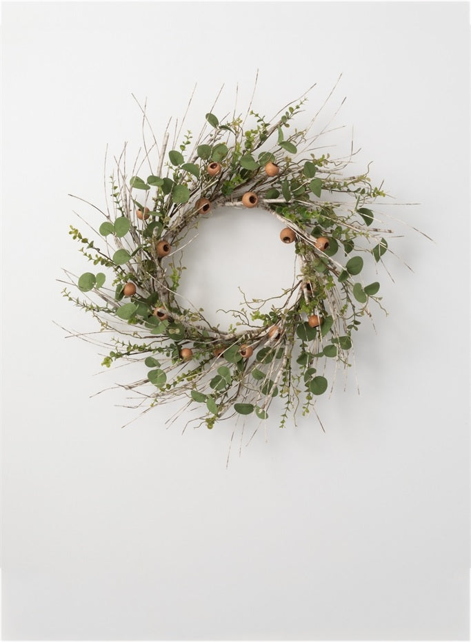 Birch Eucalyptus Pod Wreath