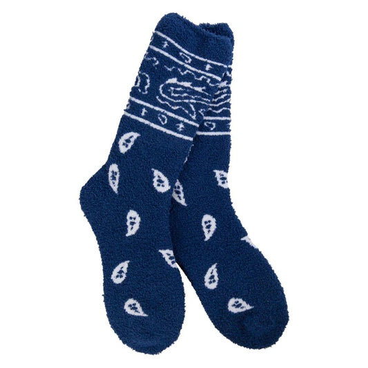 Navy Cozy Bandana Crew World's Softest Sock