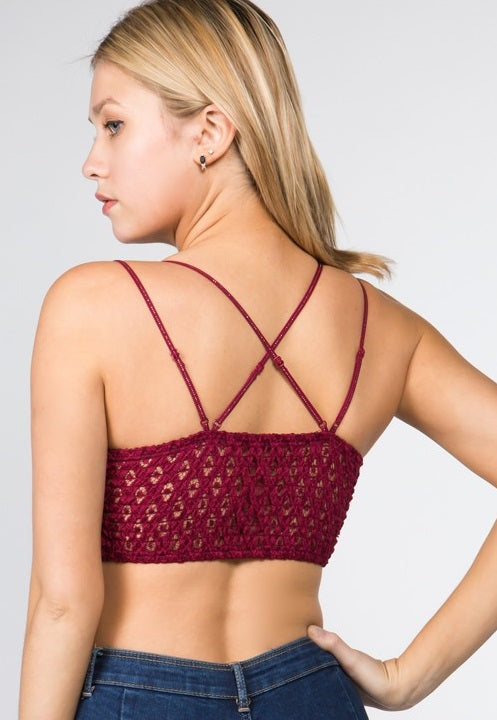 Criss Cross Back Lace Bralette