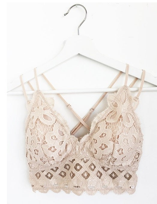 Criss Cross Back Lace Bralette