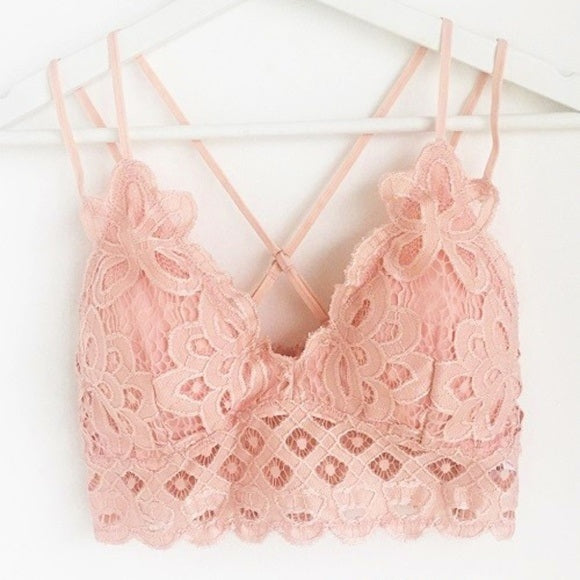 Criss Cross Back Lace Bralette