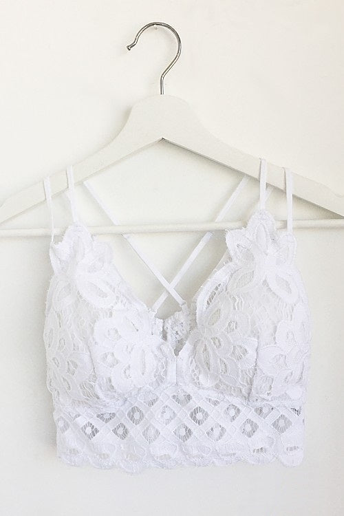 Criss Cross Back Lace Bralette