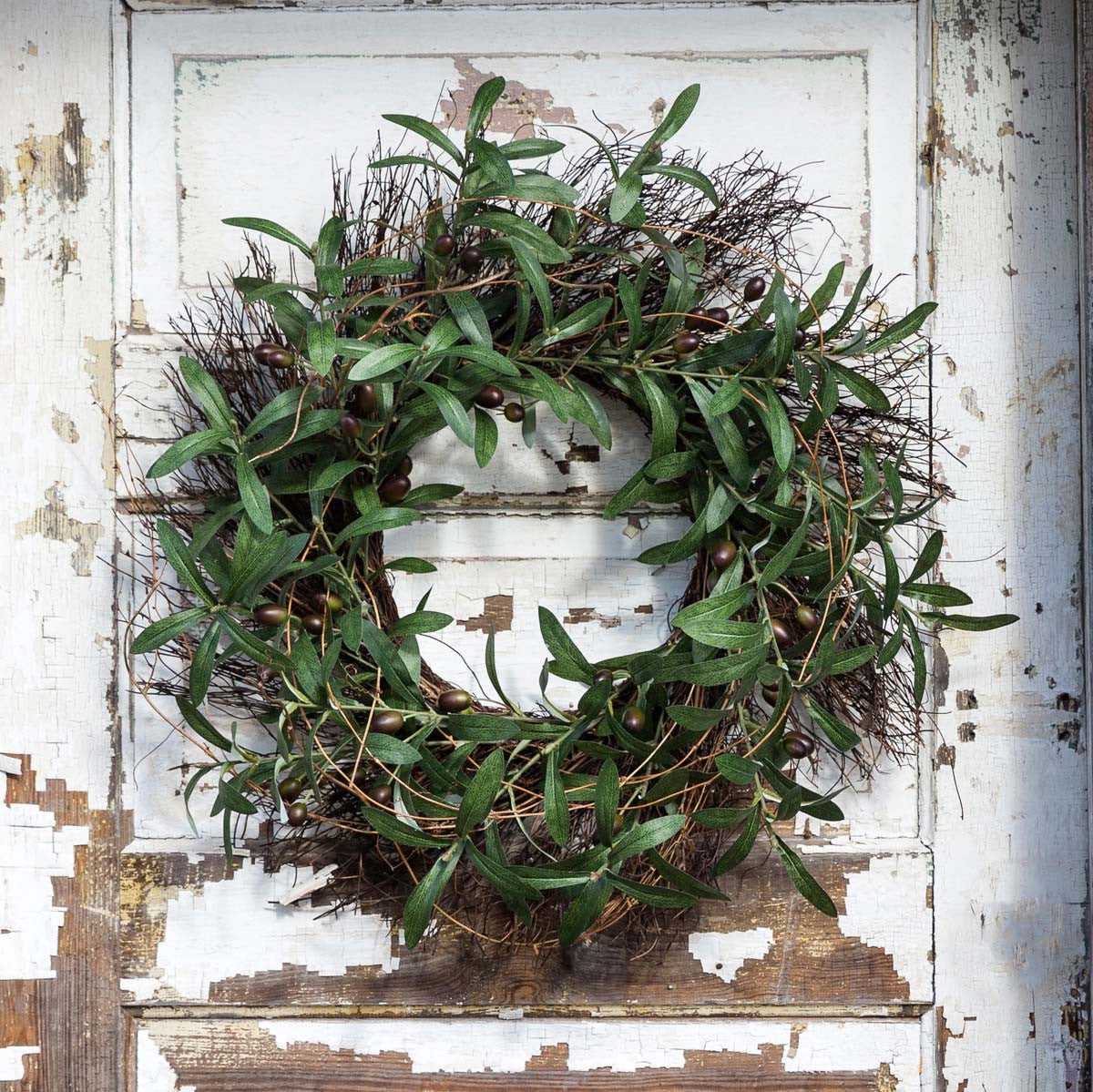 Gathered Olive and Twig Wreath
