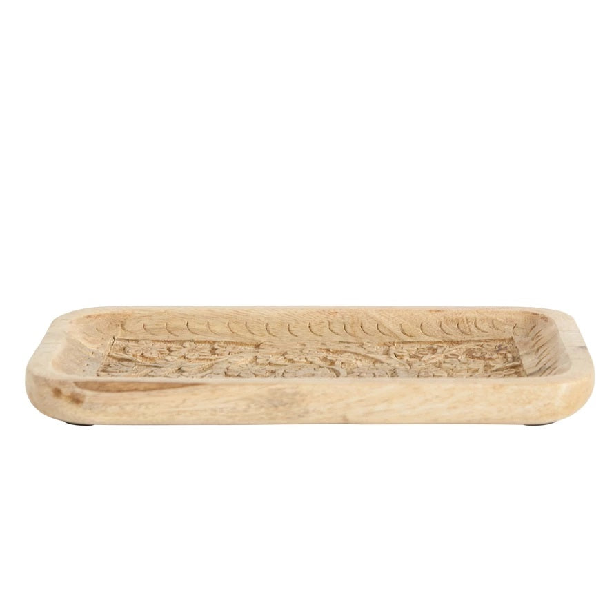 Hand-Carved Mango Wood Tray