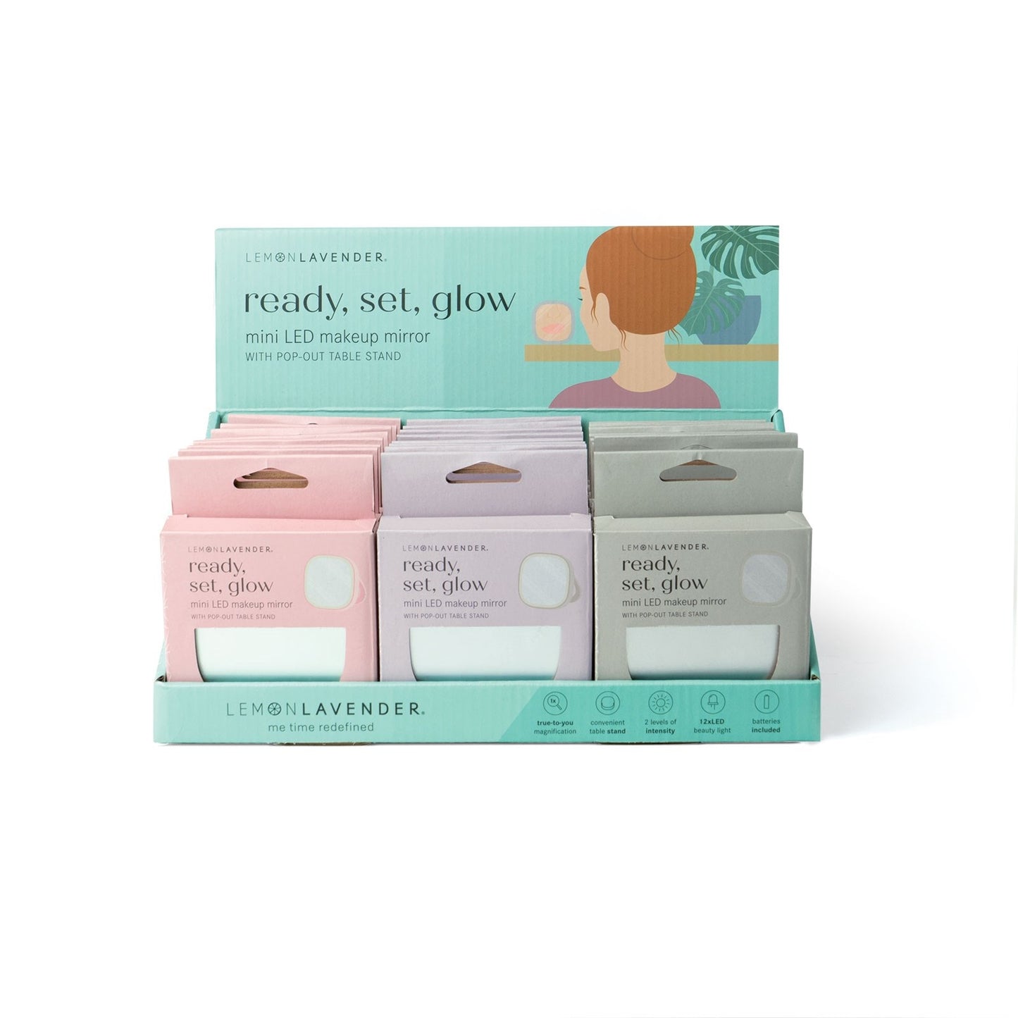 Ready, Set, Glow LED Mini Mirror (More Color Options)