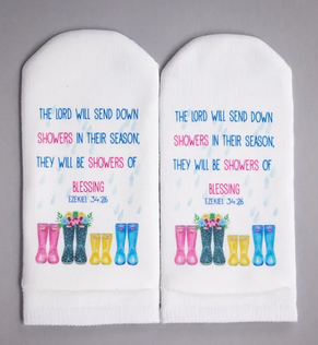 Standing on the Word Scripture Socks-The Lord will send down Ezekiel 34:26