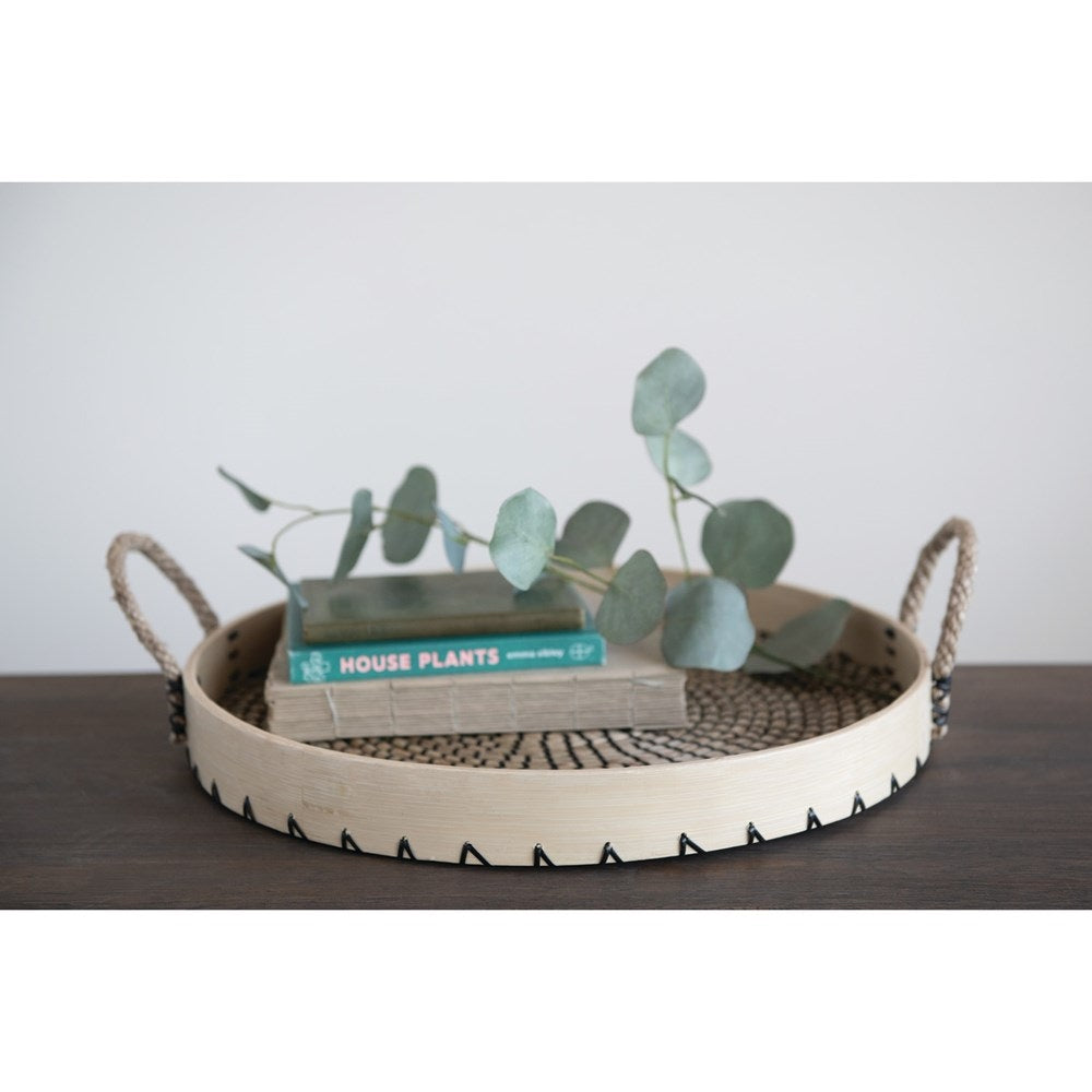 Seagrass & Rope Round Tray