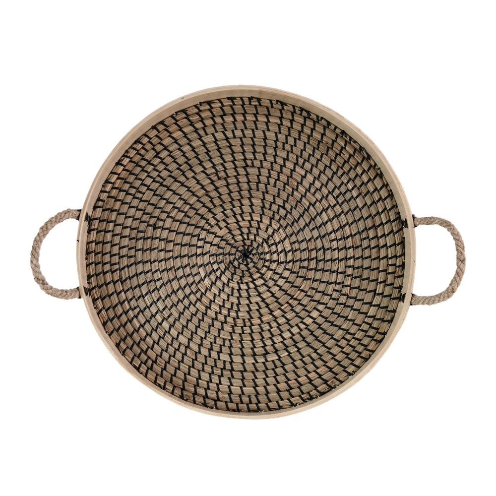 Seagrass & Rope Round Tray