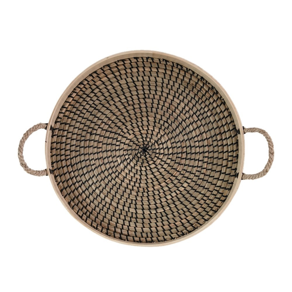 Seagrass & Rope Round Tray
