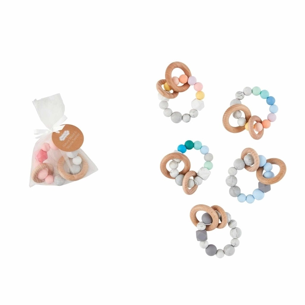 Silicone + Wood Teether (More Color Options)