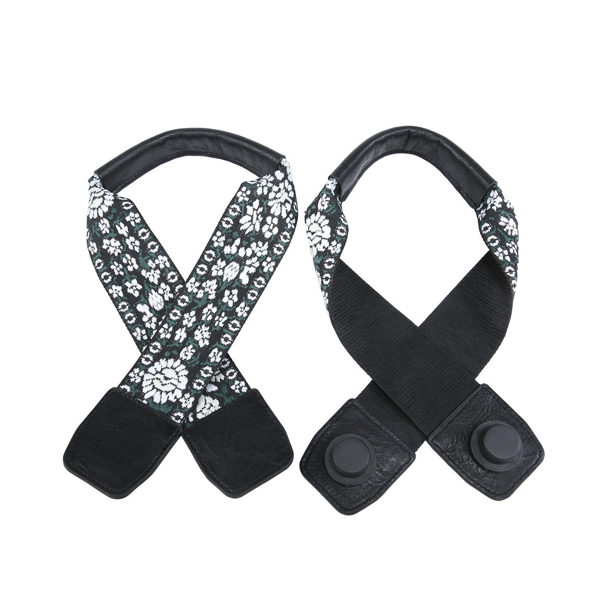 Black Floral Guitar Strap for Versa Tote