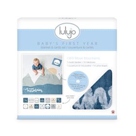 lulujo Baby's First Year Blanket + Cards | I Will Move Mountains