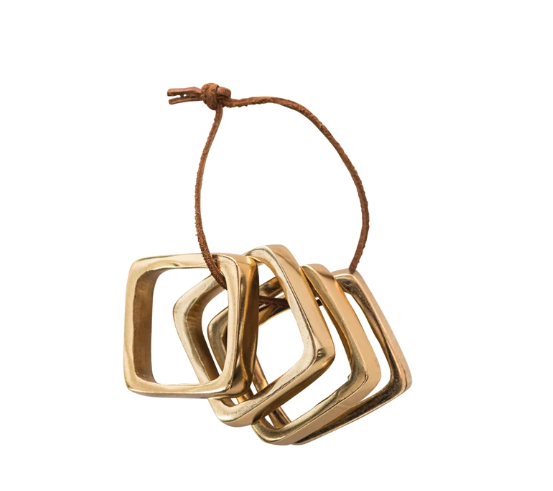 Square Metal Napkin Rings (Set of 4)