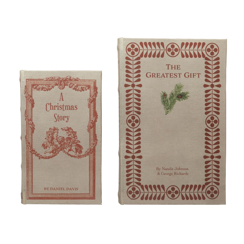Christmas Story Linen Book Box (Set of 2)