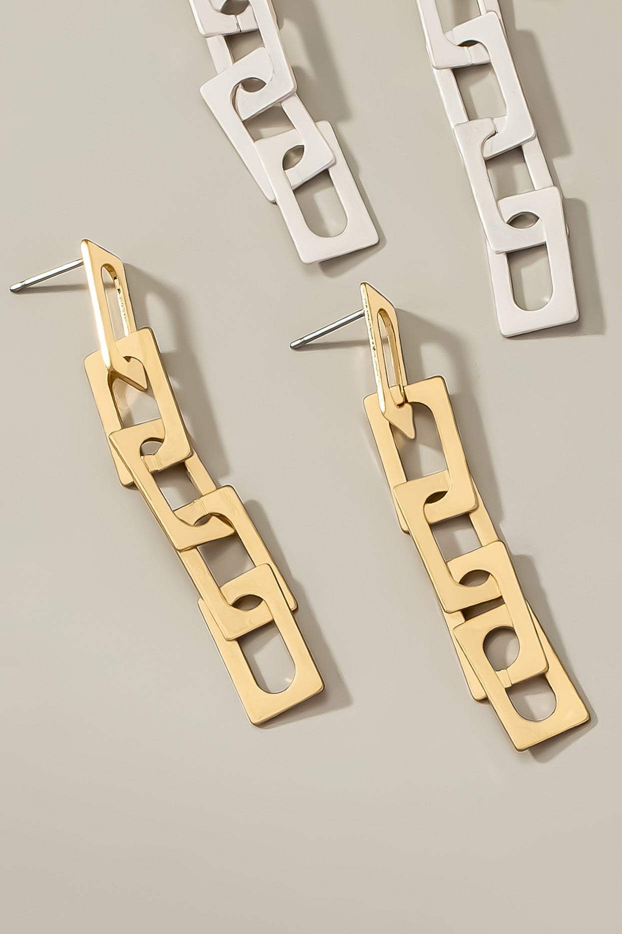Cut Out Square Drop Earrings