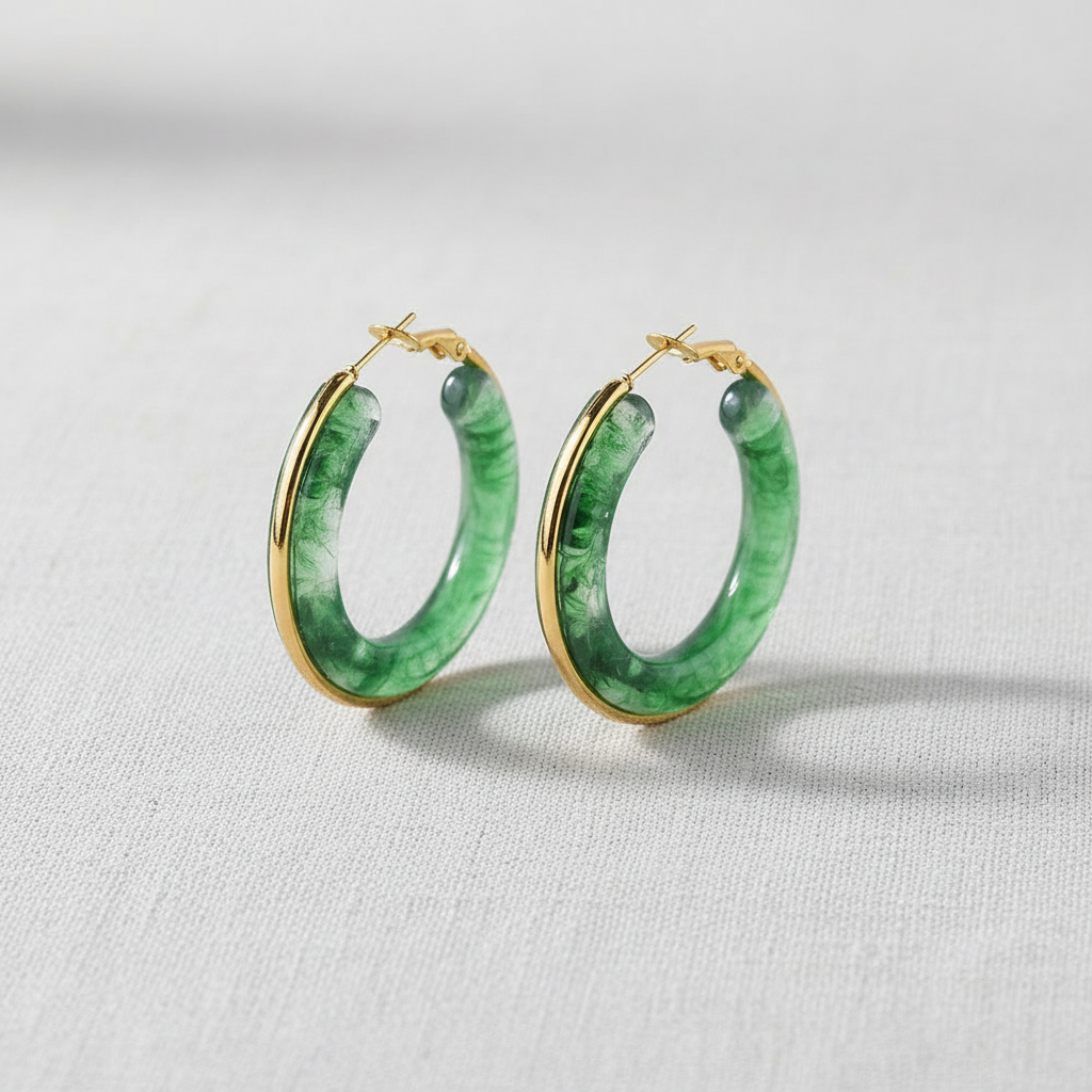 Vintage Resin Hoop Earrings