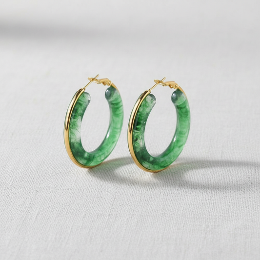 Vintage Resin Hoop Earrings