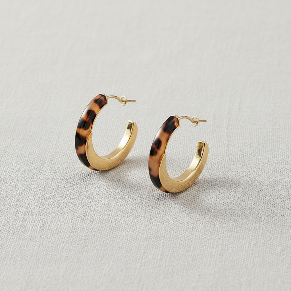 Leopard Pattern Circle Earrings