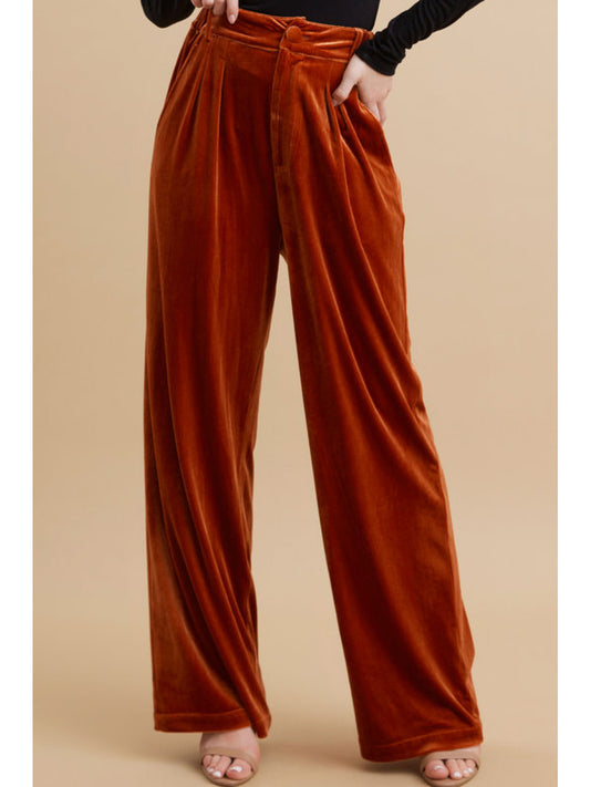 Smooth As Velvet Wide Leg Trousers 2 Colors (Small to Large)