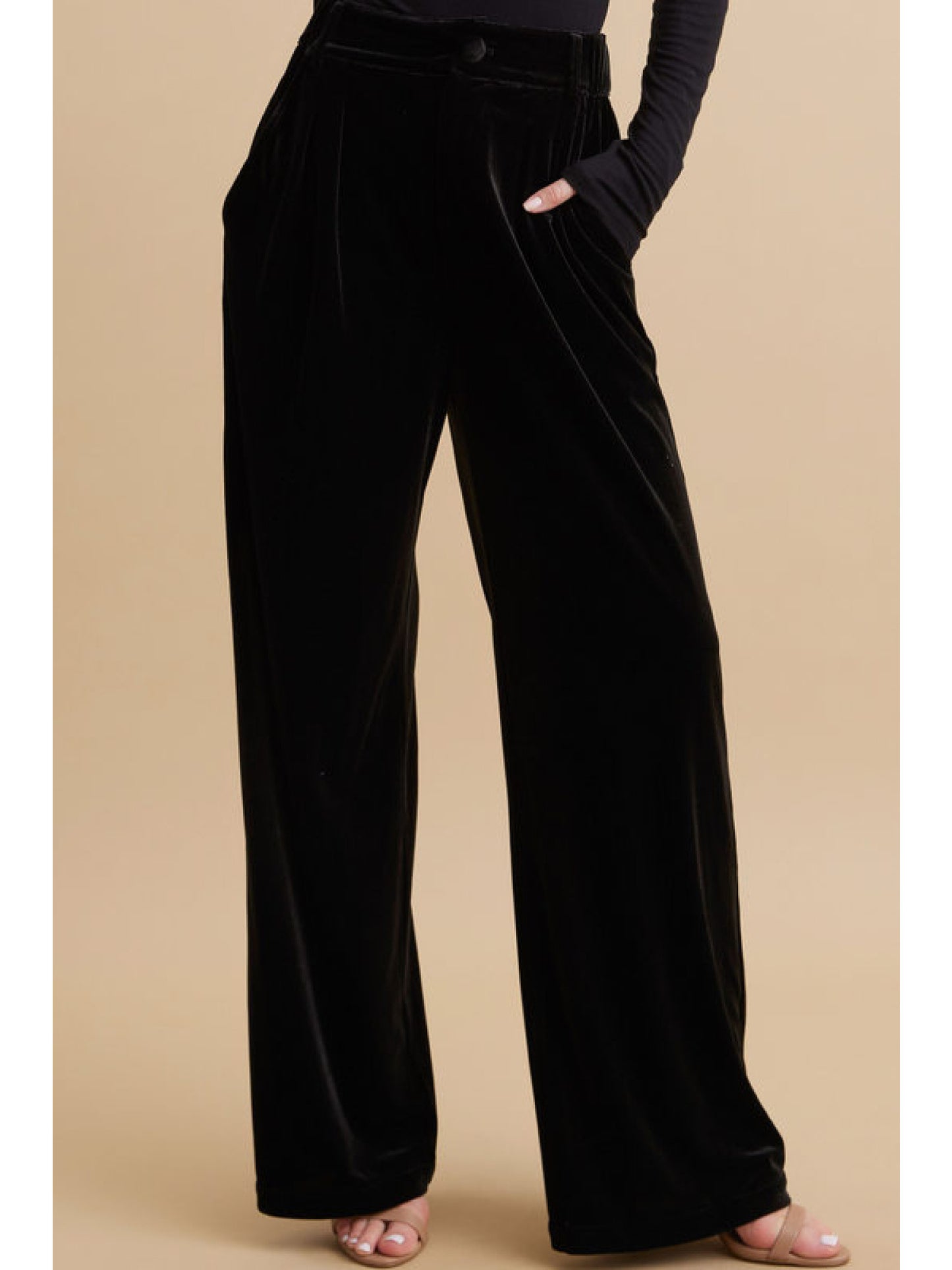 Smooth As Velvet Wide Leg Trousers 2 Colors (Small to Large)