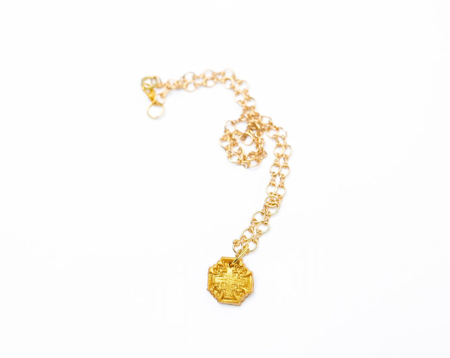 Gold Plated Chain with Tiny Jerusalem Necklace