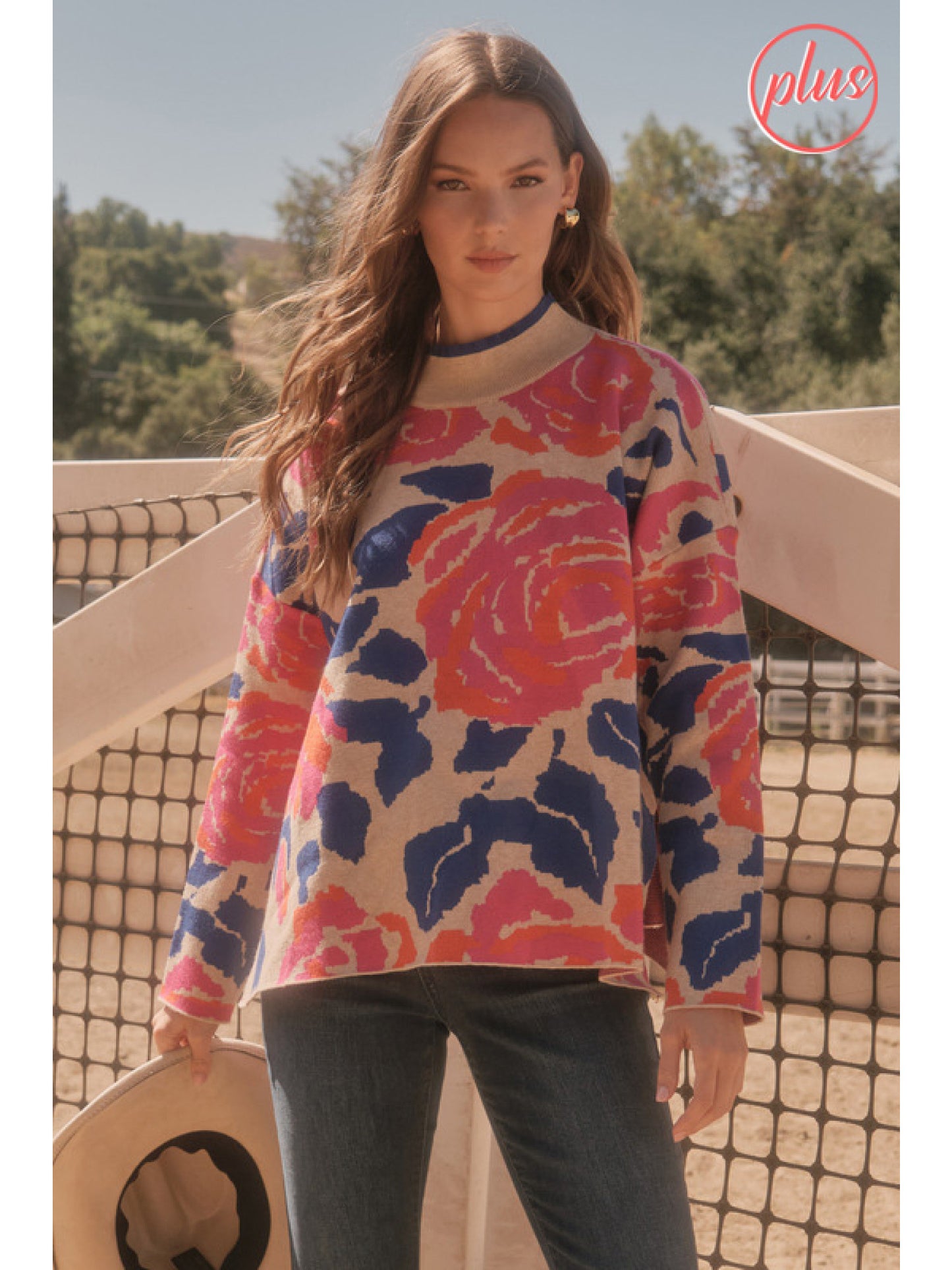 Prancing Florals Sweater (1XL to 3 XL)