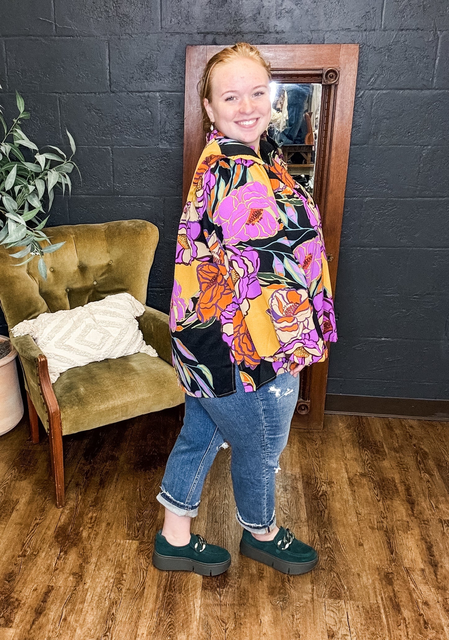 Work of Art Plus Size Long Sleeve Top (1XL to 3XL)