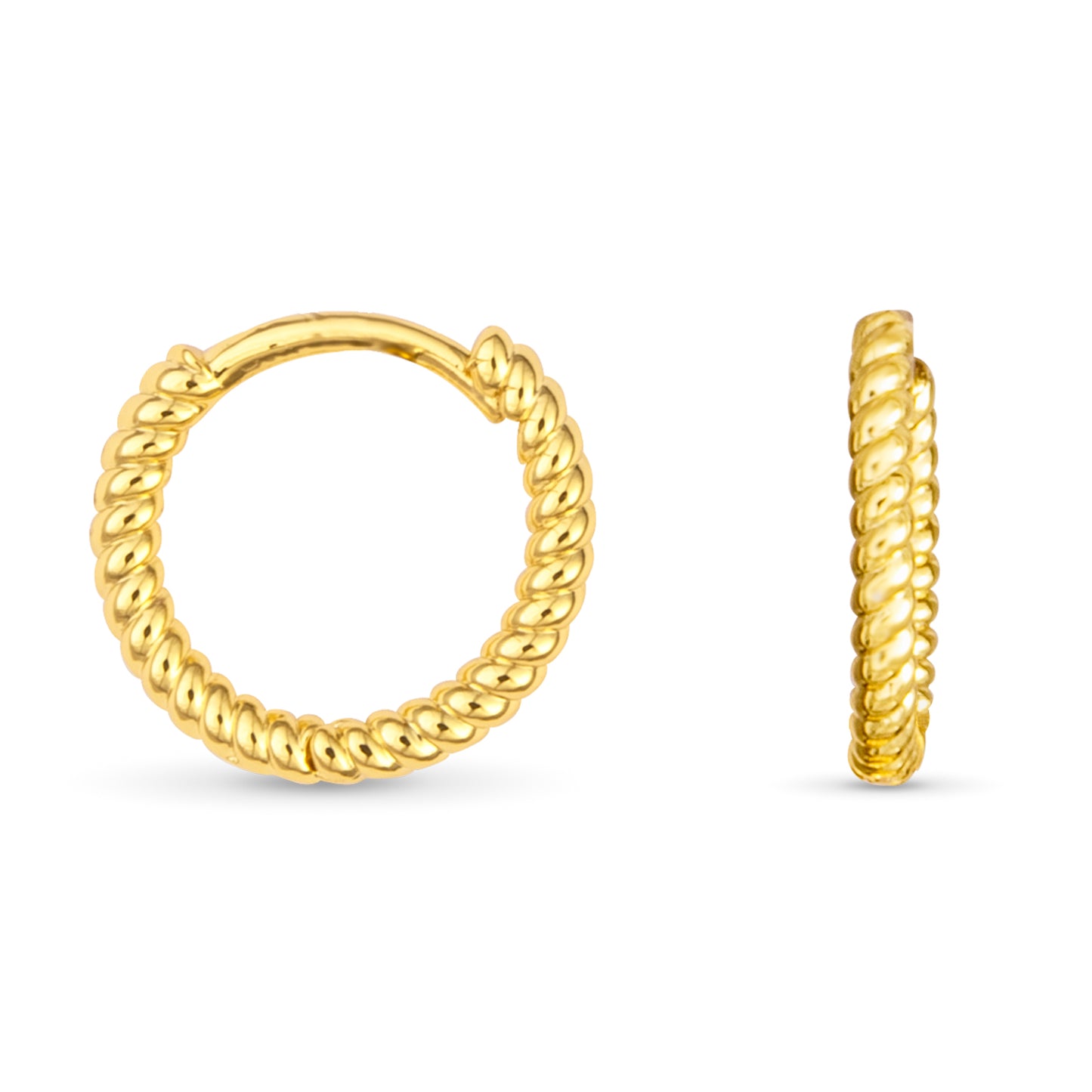 Gold Add A Charm Braided Hoop Earrings