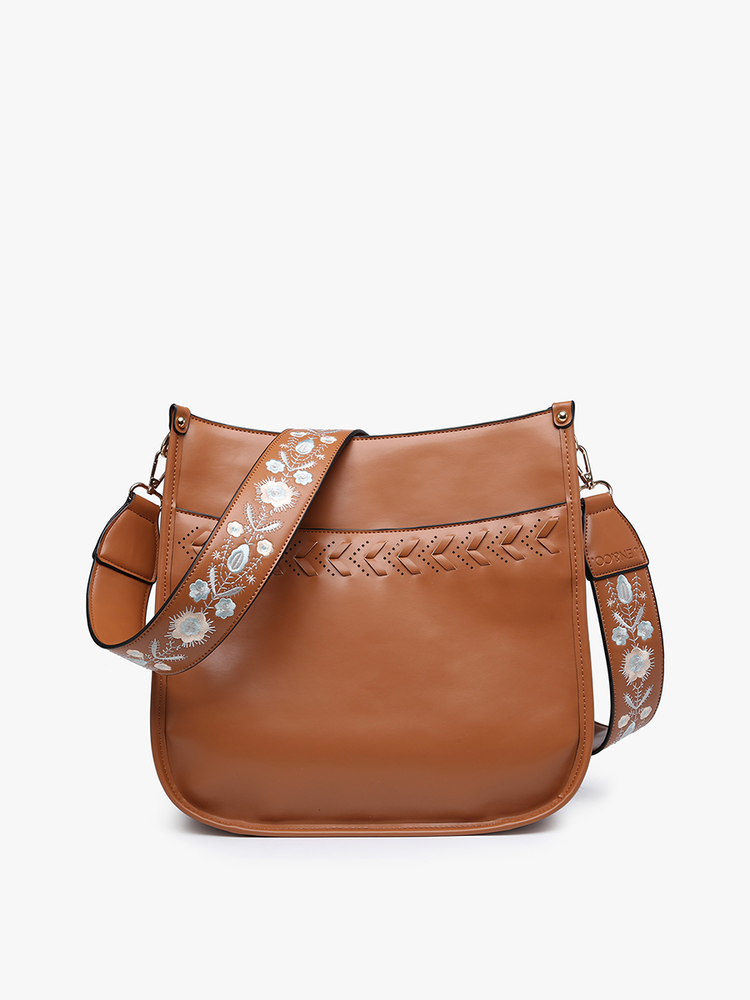 Brown Pippa Stitch Crossbody Bag