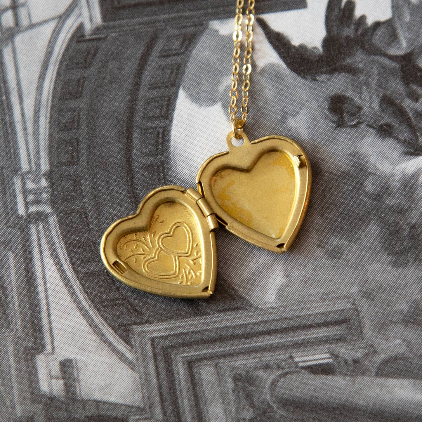 Vintage Medium Heart Locket Necklace