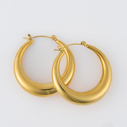 Chunky Rounded Gold Hoop