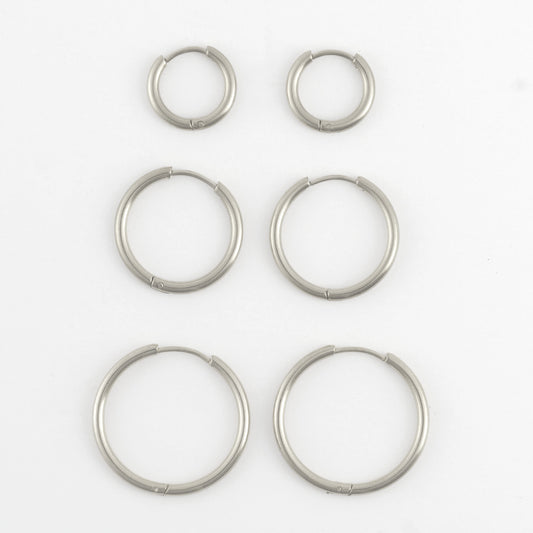 Classic Hoop Silver Trio