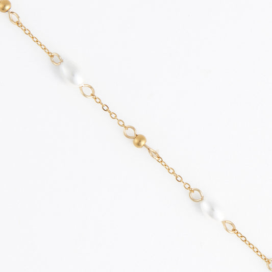 Pearl and Bead Gold Necklace