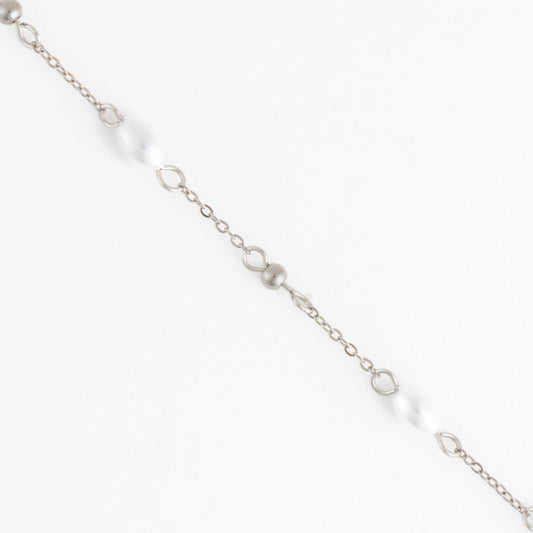 Pearl and Bead Silver Necklace