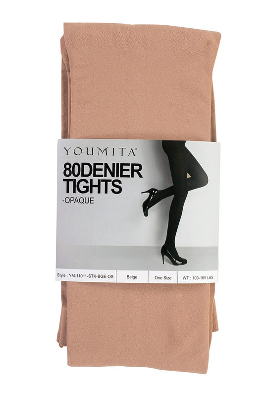 Non-run Opaque Tights with Non-binding Waistband, 2 Colors and Sizes