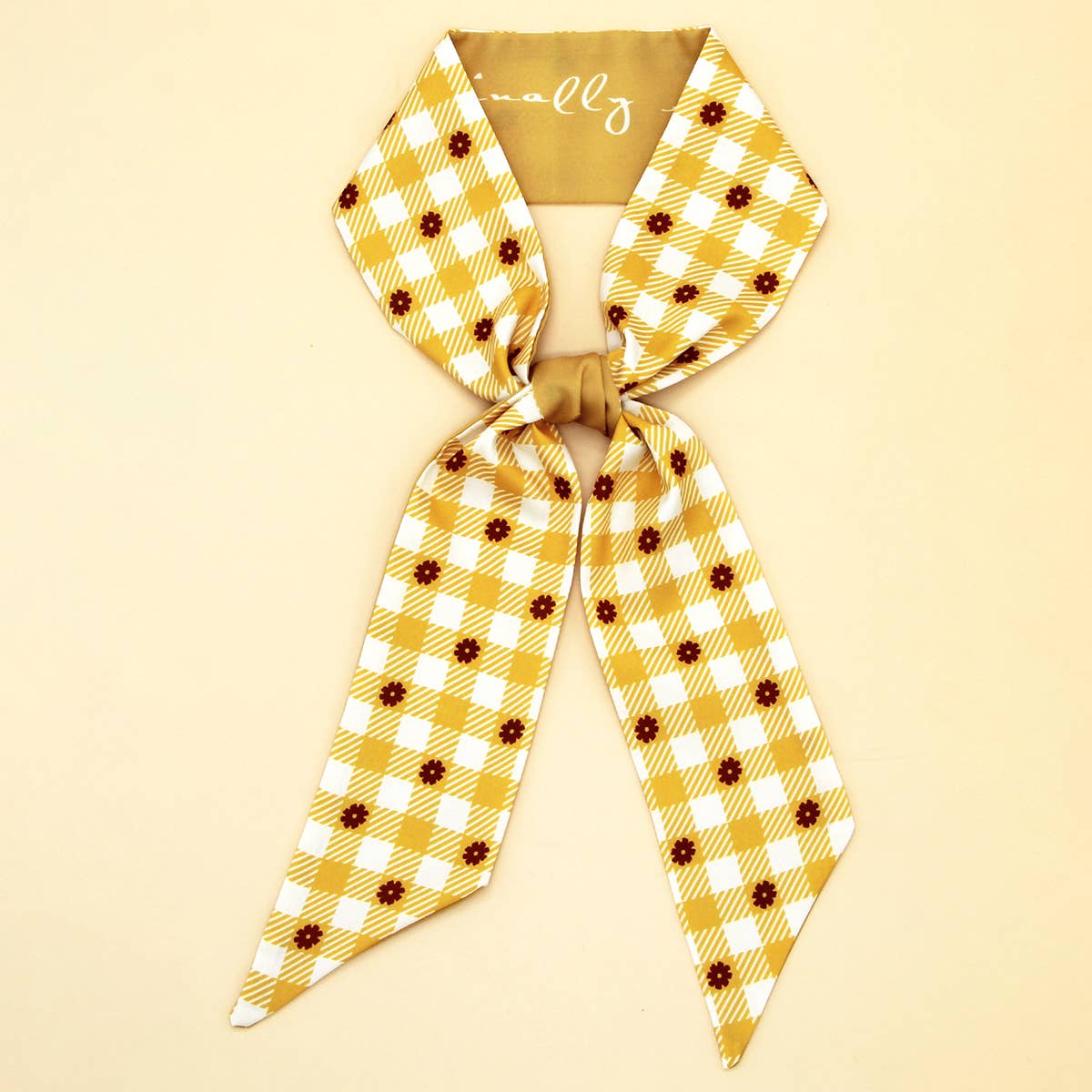Floral Letter  Scarf – Hair Tie & Bag Ribbon_CWASC0096