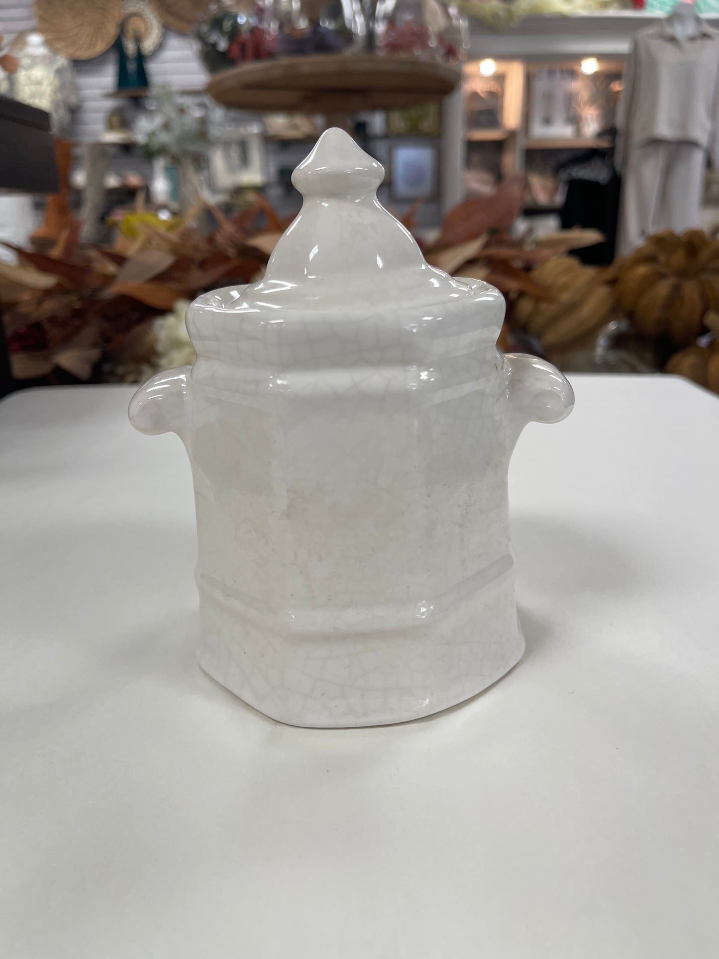 Pfaltzgraff Heritage White Sugar Bowl Collectible Container w Lid & Handles