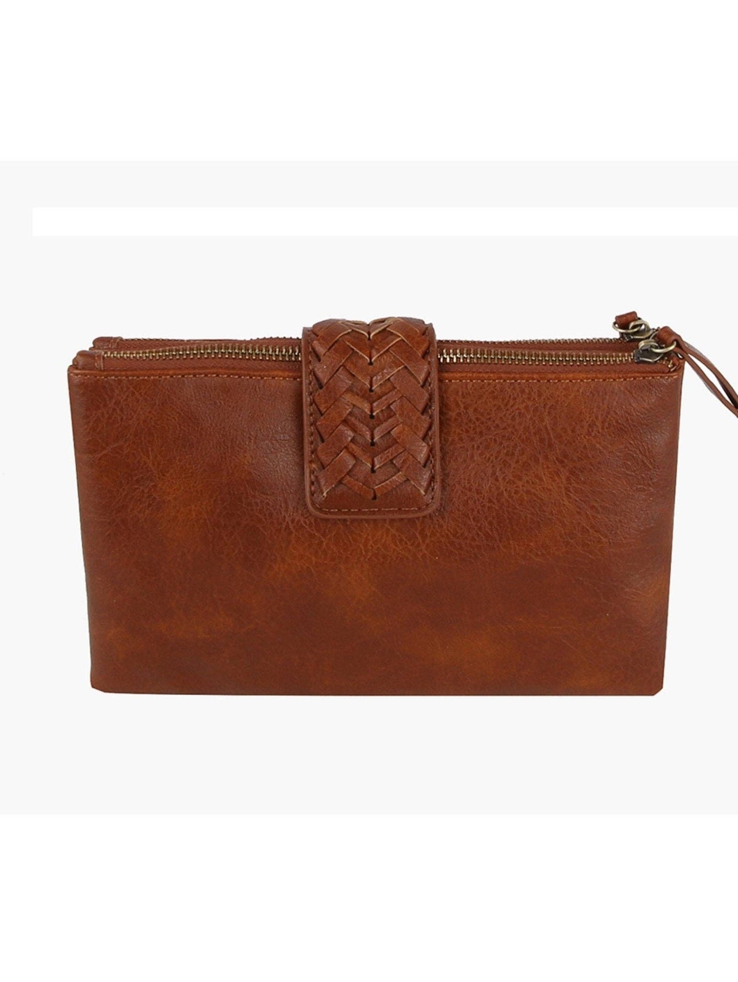 Women's Two-Compartment Crossbody Bag with Braid Detail