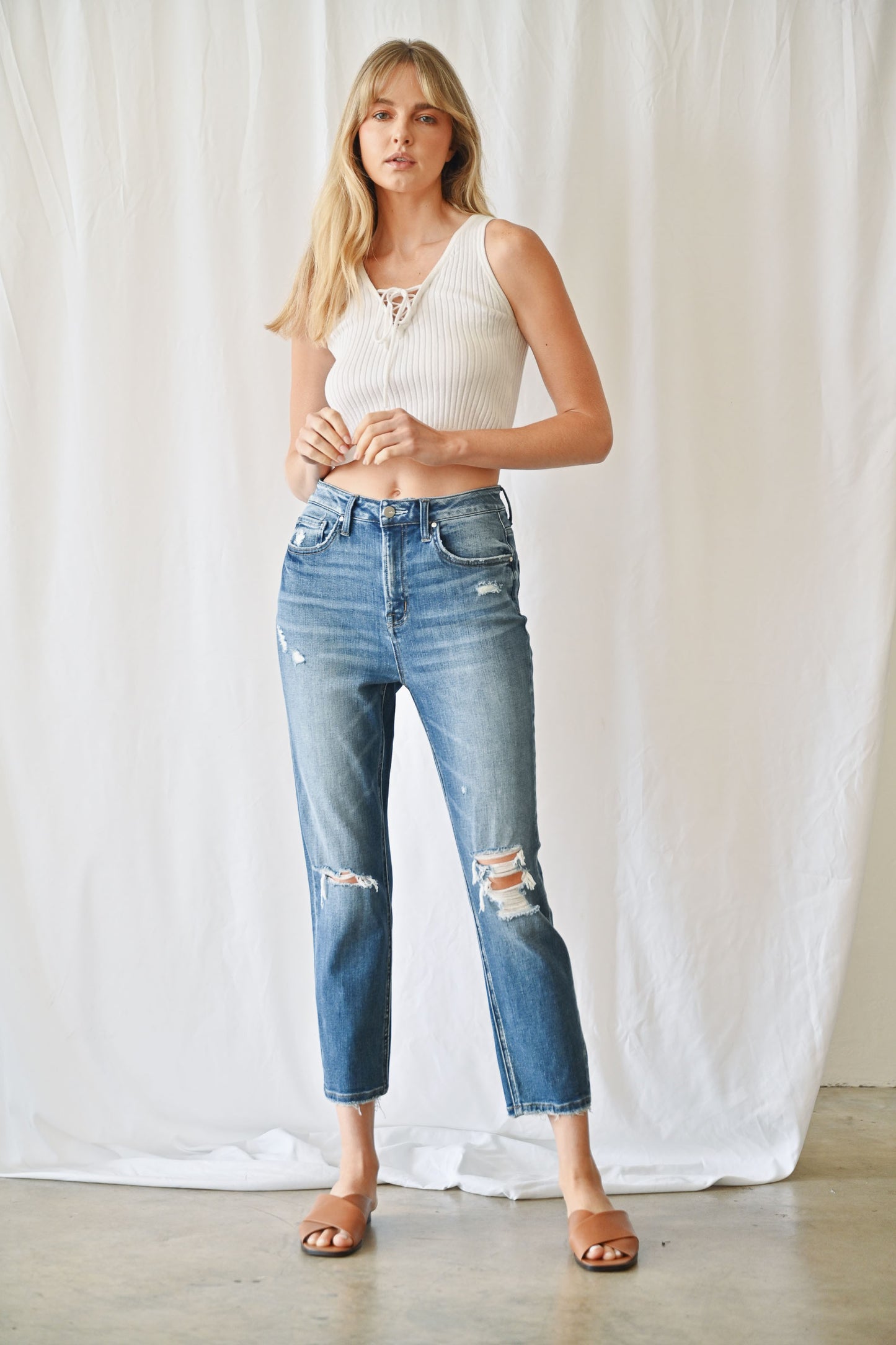 Double Dare Distressed Relaxed Fit Denim