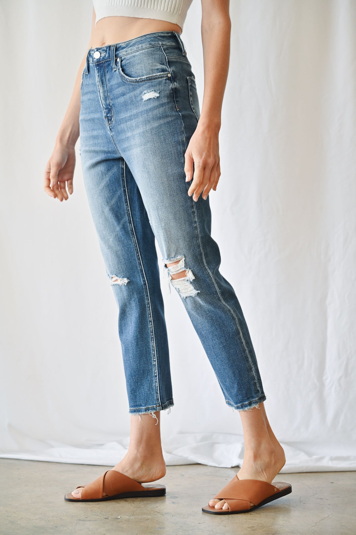 Double Dare Distressed Relaxed Fit Denim