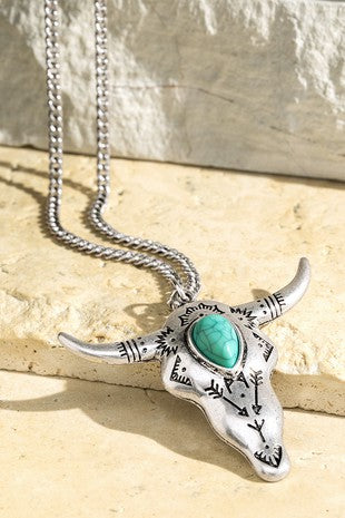 Western Buffalo Pendant Necklace